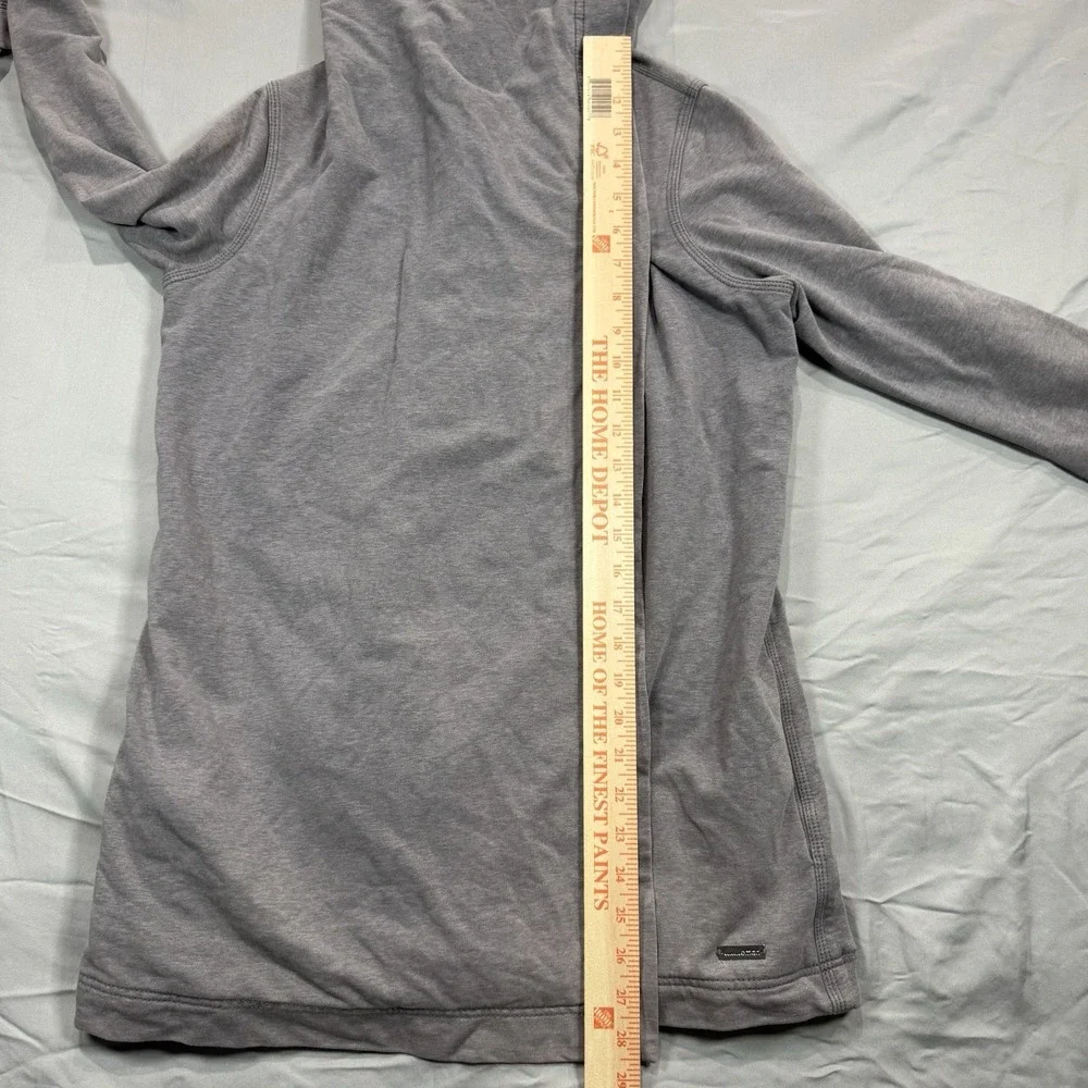 Lululemon Savasana Gray Watercolor Wrap Cardigan Funnel Jacket‎ Snap Button Sz 6